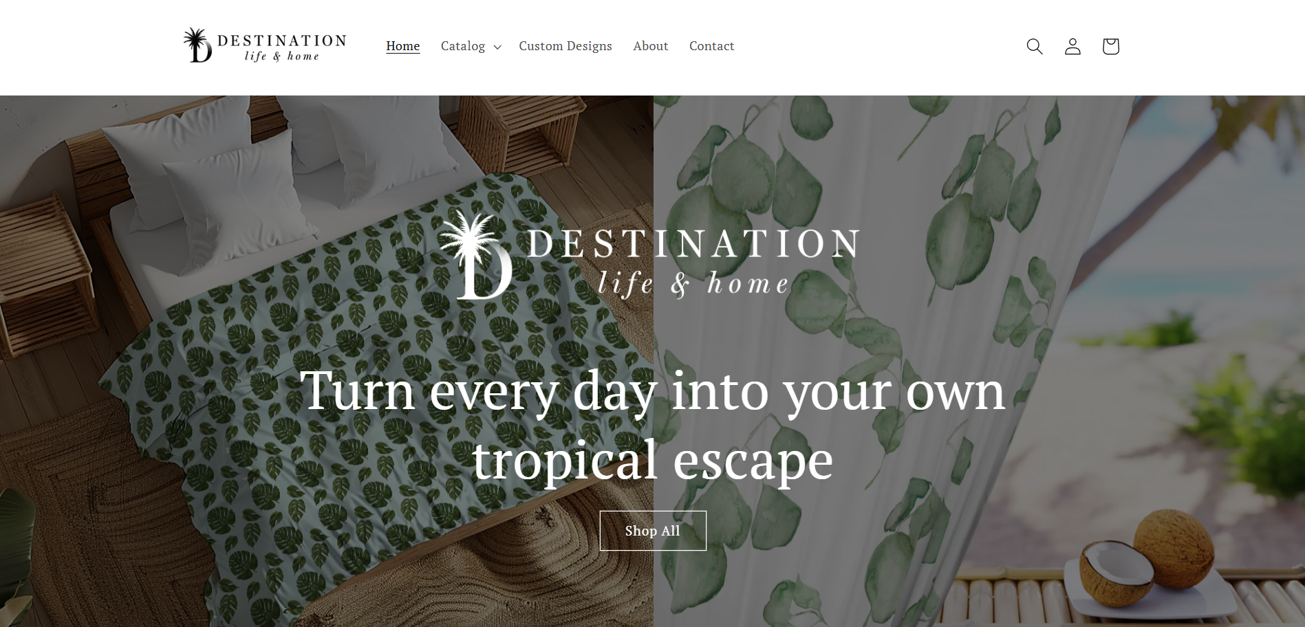 Destination Life and Home website, hero image